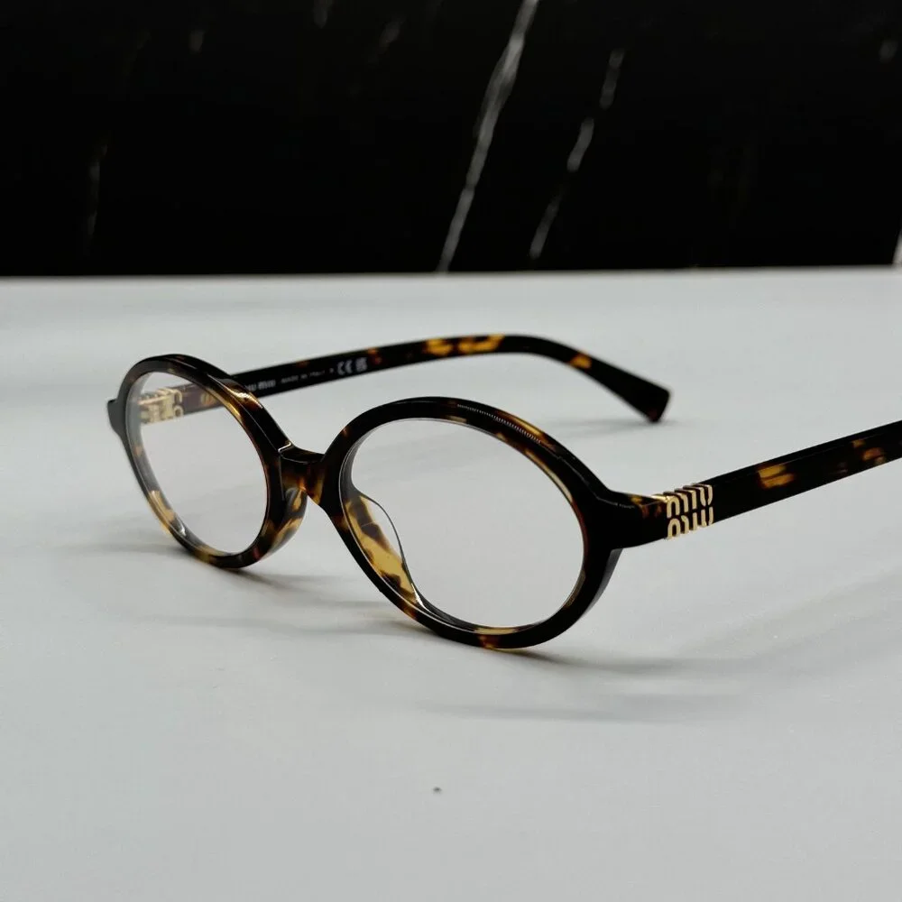 NEW MIU MIU MU04ZS OVAL HAVANA BROWN EYEGLASSES MU04ZSF VAU08N WOMEN MIU MIU